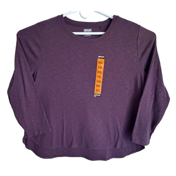 Kirkland Signature Womens XXL Long-Sleeve Slub Tee Comfort Fit Shirt 2XL - Picture 1 of 9